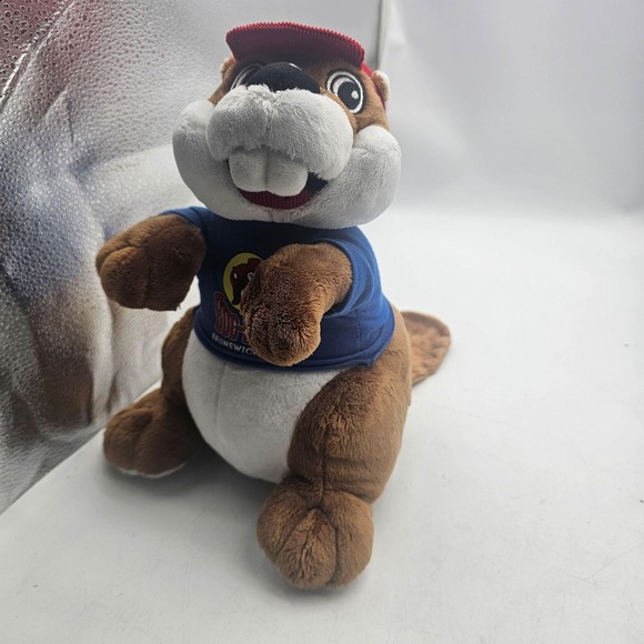 BUC-EE'S Other - Buc-ee's Beaver Plush Stuffed Animal Toy Medium Brown Brunswick GA Blue Shirt
